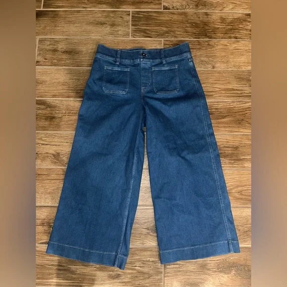 Spanx Spanxshape EveryWear Cropped Wide Leg Jeans with Patch Pockets - Picture 2 of 5